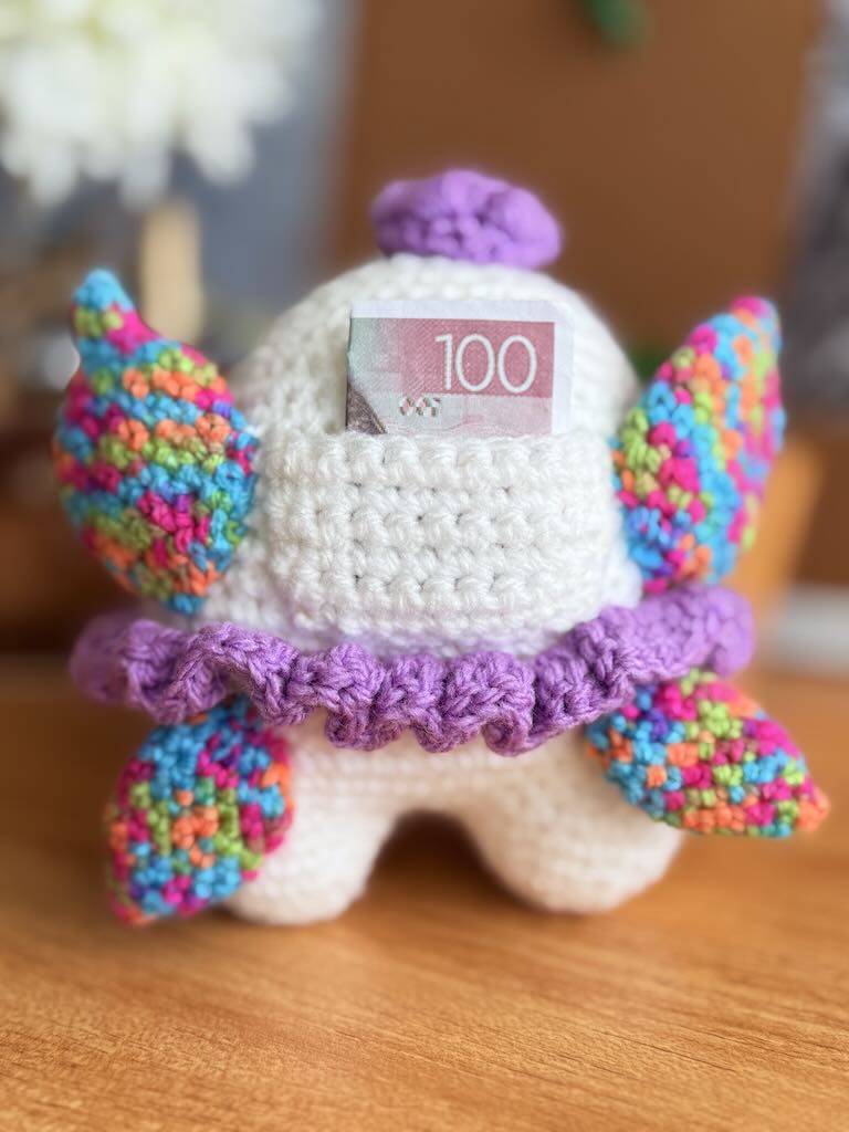 handmade crochet tinker bell the toothfairy with colorful wings